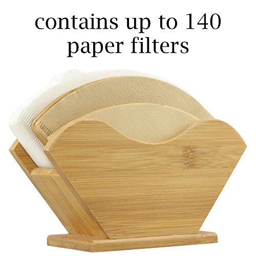 Unibene Bambus Kaffeefilter Ständer, Spender, Halter Regal