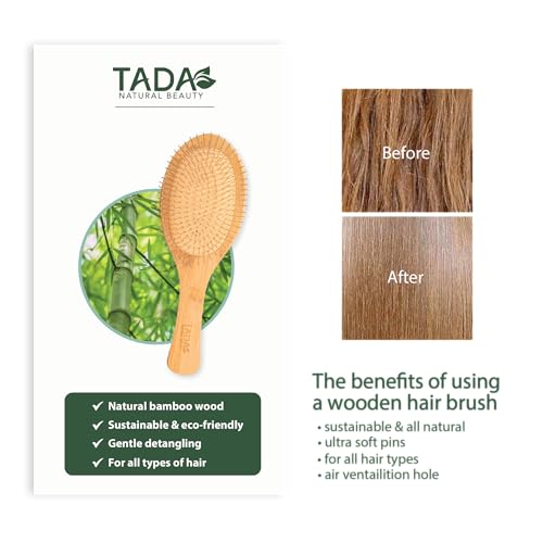 Tada Natural Beauty Bambus-Haarbürste & Holzkamm Set