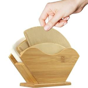 Unibene Bambus Kaffeefilter Ständer, Spender, Halter Regal