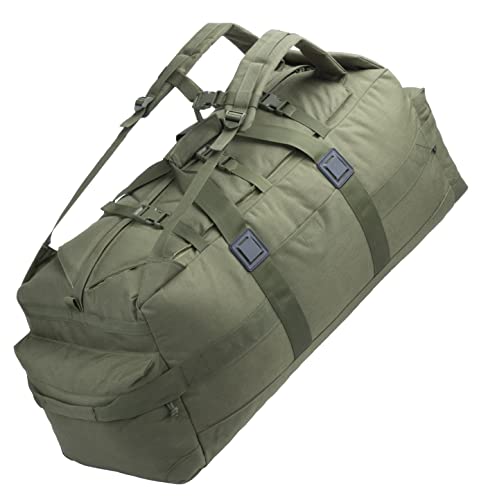 Backferry Large Military Duffle Bag Backpack Tactical Field Gear Equipment Duffel Bag Army Deployment Bag 85L (Olive Drab)