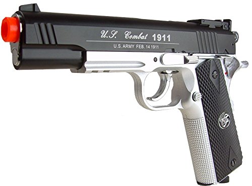 500 FPS NEW WG AIRSOFT FULL METAL M 1911 GAS CO2 HAND GUN PISTOL w/ 6mm BB BBs,Heavy Weight Realistic 1:1 Scale