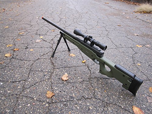 wellfire mk96 bolt action awp sniper rifle w/ scope and bipod - od(Airsoft Gun)