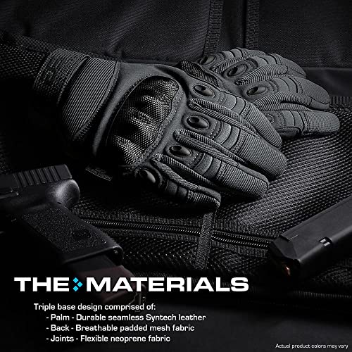 Tactical Motorcycle Gloves with Touchscreen - Gray, Large