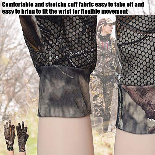 Camo Hunting Gloves Lightweight Pro Anti-Slip Shooting Gloves Breathable Full Finger/Fingerless Gloves Outdoor Hunting Camouflage Gear Archery Accessories for Turkey Deer Hunting Fishing Airsoft