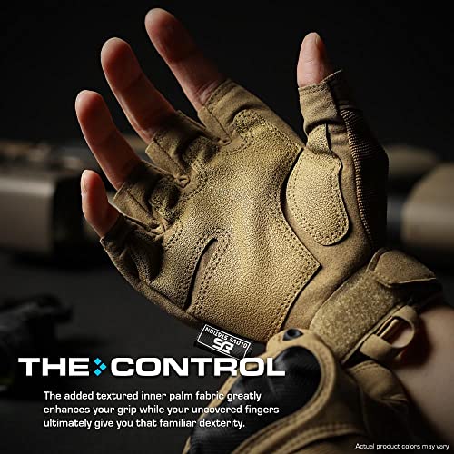 Glove Station- Fingerless Knuckle Tactical Gloves for Men - Motorcycle Gloves for Tactical Shooting, Airsoft, Hunting, and Hiking