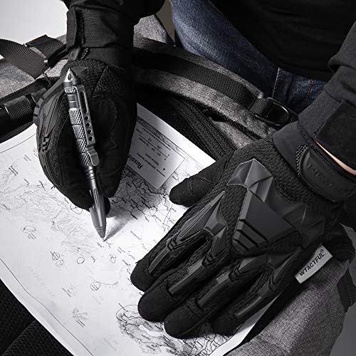 wtactful Rubber Guard Full Finger Tactical Gloves for Airsoft Paintball Hunting Hiking Bicycle Cycling Motorbike MTB Mountain Bike Motorcycle Riding Driving Climbing Work Black Medium