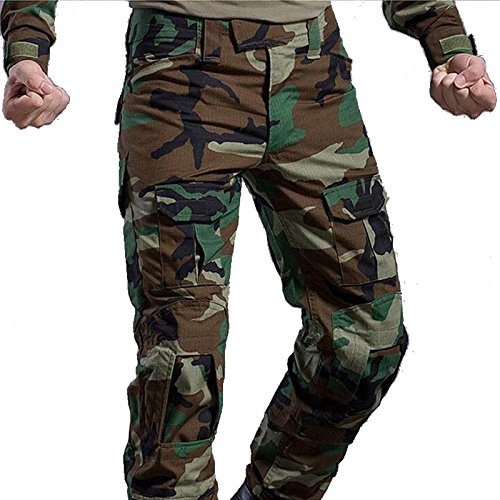 Military Tactical Airsoft Paintball Combat Pants with Pads