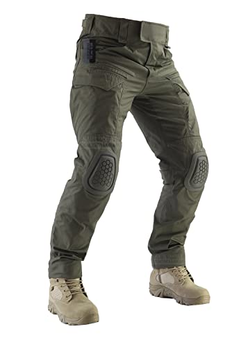 ZAPT Combat Pants Men's Airsoft Paintball Tactical Pants with Knee Pads Hunting Camouflage Military Trousers (M, Ranger Green)