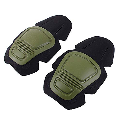 FIRECLUB Tactical Protective G3 Combat 2 Knee Pads and 2 Elbow Pads for Military Airsoft Hunting Clothing/Pants (Green)