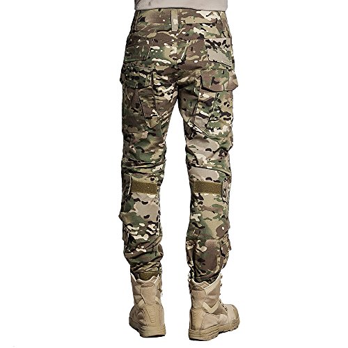 Multicamo Tactical Pants with Knee Pads - Medium