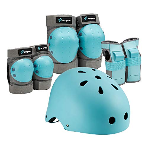 S SPOFINE Kids Bike Helmet, Toddler Helmet for Youth Adult, Knee Pad Elbow Pad Wrist Guard Protective Gear Set for Skateboard, Bike, Skating, Cycling