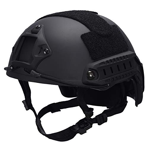 LOOGU Tactical Helmet, Adjustable Fast MH Bump Protective Gear for Airsoft Paintball with 12-in-1 Face Mask