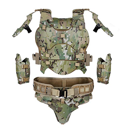 Airsoft Vest Body Armor Vests Adjustable Tactical Molle Chest Protector Set Paintball Combat Gear Cosplay Costumes (CP)