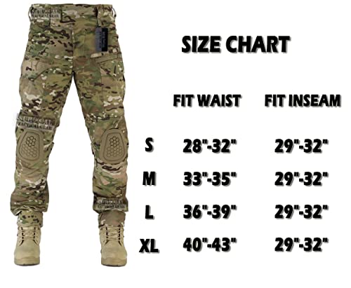 ZAPT Combat Pants Men's Airsoft Paintball Tactical Pants with Knee Pads Hunting Camouflage Military Trousers (M, Ranger Green)