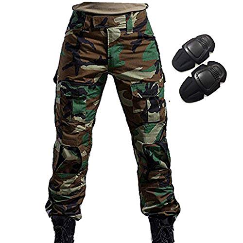 Military Tactical Airsoft Paintball Combat Pants with Pads