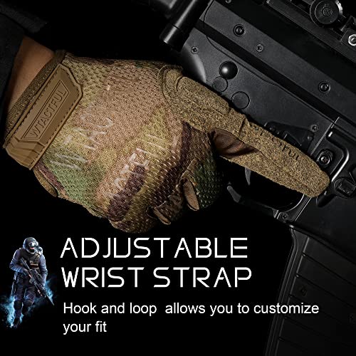 wtactful Men's Tactical Camo Gloves Full Finger Protection