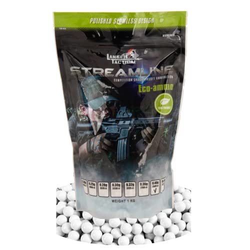 Lancer Tactical Eco-Ammo 0.40g BBS White 2500 ct for Airsoft High FPS Performance Biodegradable