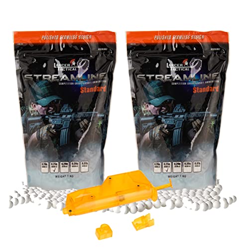 Lancer Tactical Airsoft BBS .25g 8000 Rounds Competition Grade BB Pellet, 0.25 Gram 6mm for Airsoft Guns Ammo