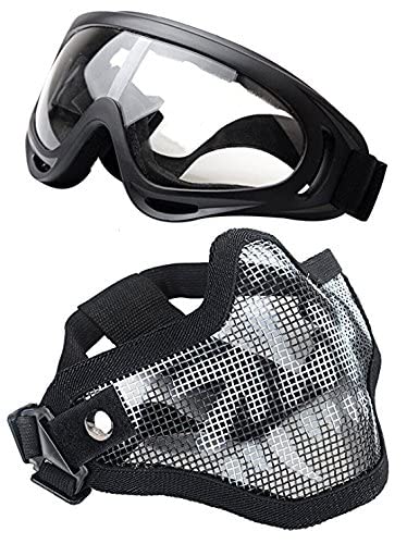 Airsoft Mask with Metal Mesh & Goggles