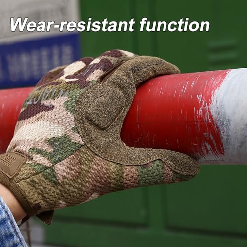wtactful Men's Tactical Camo Gloves Full Finger Protection