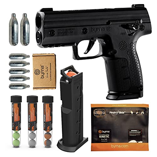 Byrna SD [Self Defense] Pepper Ultimate Bundle - Pepper Spray, Non Lethal, Less Lethal Pepper Launcher, Home Defense, Personal Defense | Proudly Assembled in The USA (Black)