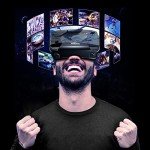 Mobile Phone VR Glasses VRG Pro Blue-Light 3D VR Headset Wide-Angle Smart Virtual Reality Glasses Helmet for 5-7 Inch Smartphone Video Games VRGPRO Normal Edition