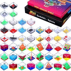 Lenwen 48 Pieces Puzzle Mini Puzzle Cubes 3D Ball Maze Cube Puzzle Cubes Party Favor Games Challenge Decompression for Adults(Cute Style)