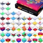 Lenwen 48 Pieces Puzzle Mini Puzzle Cubes 3D Ball Maze Cube Puzzle Cubes Party Favor Games Challenge Decompression for Adults(Cute Style)