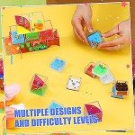 Lenwen 48 Pieces Puzzle Mini Puzzle Cubes 3D Ball Maze Cube Puzzle Cubes Party Favor Games Challenge Decompression for Adults(Cute Style)