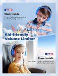 iClever Kids Headphones for School Travel, Safe Volume 85/94dB, HD Mic Stereo Sound Over-Ear Girls Boys Headphones for Kid, FunShare Foldable 3.5mm Wired Kids Headphones for iPad Computer, HS19