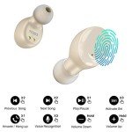 TOZO T6 True Wireless Earbuds Bluetooth 5.3 Headphones Touch Control with Wireless Charging Case IPX8 Waterproof Stereo Earphones in-Ear Built-in Mic Headset Premium Deep Bass 32 EQs via APP