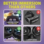 DESTEK V5 VR Headset for Phone, 110° FOV VR Goggles, Eyes Protected Anti-Blue HD Lenses Virtual Reality Headsets for iPhone 15/14/13/12/11, Samsung, Android - Black