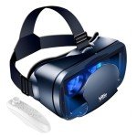 3D VR Headset for Cellphone, Adjustable Virtual Reality 3D VR Glasses Headset Helmets, Compatible 5.0-7.0 inch iPhone & Android with Controller, for Watching 3D VR Content (Black)