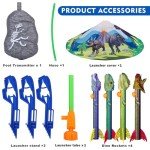 Gizzjoy Dinosaur Toy Rocket Launcher for Kids - Launch Up to 100 Ft, 4 Rockets, Outdoor Outside Toys for Kids, Dinosaur Toys, Birthday Gifts for 3 4 5 6 7 8-12 Year Old Boys Girls