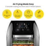 CHEFMAN Multifunctional Digital Air Fryer+ Rotisserie, Dehydrator, Convection Oven, 17 Touch Screen Presets Fry, Roast, Dehydrate, Bake, XL 10L Family Size, Auto Shutoff, Large Easy-View Window, Black