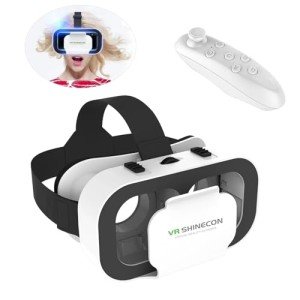 VR Headset for Cellphone with Controller, Virtual Reality 3D Glasses Headset Helmets,Compatible 4.7-6.5 inch for iPhone or Android