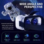 VR Headset for Cellphone with Controller, Virtual Reality 3D Glasses Headset Helmets,Compatible 4.7-6.5 inch for iPhone or Android