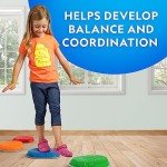 NATIONAL GEOGRAPHIC Stepping Stones for Kids – 10 Durable Non-Slip Stones Encourage Toddler Balance & Gross Motor Skills, Indoor & Outdoor Toys, Balance Stones, Obstacle Course (Amazon Exclusive)