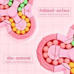 VirtueStar Magic Cube Bean Puzzle,Rotate and Puzzle,Stress and Anxiety Relief Fidget Toys,Brain Teasers Travel Games for Kids Teens Adults,Sensory Toys for Autistic ADHD,Pop Birthday Gift(Pink)