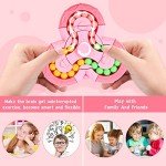 VirtueStar Magic Cube Bean Puzzle,Rotate and Puzzle,Stress and Anxiety Relief Fidget Toys,Brain Teasers Travel Games for Kids Teens Adults,Sensory Toys for Autistic ADHD,Pop Birthday Gift(Pink)