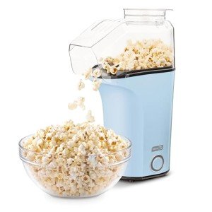 DASH Hot Air Popcorn Popper Maker with Measuring Cup to Portion Popping Corn Kernels + Melt Butter, 16 Cups - Dream Blue