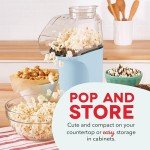 DASH Hot Air Popcorn Popper Maker with Measuring Cup to Portion Popping Corn Kernels + Melt Butter, 16 Cups - Dream Blue