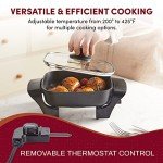 Elite Gourmet EG808 8” x 8" Non-stick Electric Skillet, Dishwasher Safe with Tempered Glass Vented Lid, Rapid Heat Up, 600W, Black