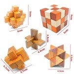 Guaishou Brain Teasers with The Puzzles 21Pcs Unlock Interlock Game IQ Test Toy 3D Wooden and Metal for Party Favor Kids Adults Challenge