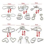 Guaishou Brain Teasers with The Puzzles 21Pcs Unlock Interlock Game IQ Test Toy 3D Wooden and Metal for Party Favor Kids Adults Challenge