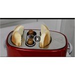 Nostalgia 2 Slot Hot Dog and Bun Toaster with Mini Tongs, Retro Toaster, Cooker that Works Chicken, Turkey, Veggie Links, Sausages Brats, Metallic Red