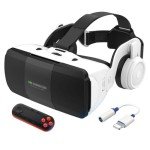 VR Headset for Phone 4.7-7.8 Inch iOS and Android, 3D Virtual Reality Glasses with Controller and Headphones, Vr Glasses for Kids and Adult Play Vr Games & 3D Movies, for Men/Kids (