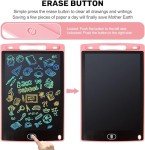 LCD Writing Tablet, 2 Packs Drawing Pads for Kids 3 4 5 6 Years Old 8.5 Inch Colorful Lines Doodle Scribble Boards Educational Toys for Boys Girls Road Trip EssentialsTravel Game Toys,Pink+Blue