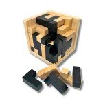 Wooden Brain Teaser Puzzle Cube: Cool Office Gadgets for Desk, Block Puzzles & Cube Puzzle for Adults and Teens | Educational Toy | 54 L-Shaped Pieces | Desk or Gift