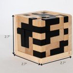 Wooden Brain Teaser Puzzle Cube: Cool Office Gadgets for Desk, Block Puzzles & Cube Puzzle for Adults and Teens | Educational Toy | 54 L-Shaped Pieces | Desk or Gift